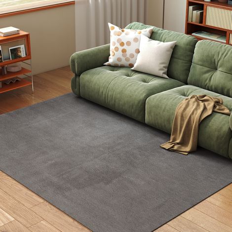 Wohnzimmerteppich 160 x 230 cm, maschinenwaschbar, Hochflor, moderner Stil, hellgrau