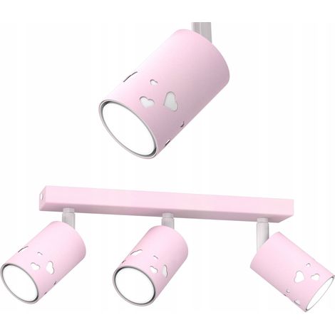 Kinder-Deckenleuchte, LED-Lampe für Mädchen, GU10, Herzen, Rosa (1/5)