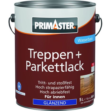 Primaster Treppen + Parkettlack farblos glänzend 5 L Lacke