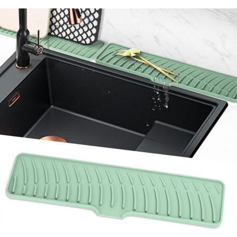 Tappetino scolapiatti stretto, tappetino in silicone per rubinetto, tappetino asciugante per lavello, tappetino di protezione per scarico, tappetino scolapiatti (42 cm)