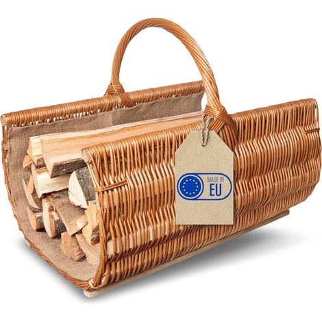 Oval Wicker Firewood Log Basket 60 x 45 x 50 cm
