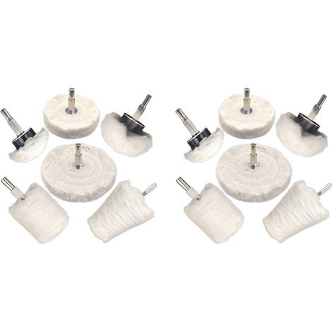 Lot de 2 disques de polissage pour perceusekit de polissage en forme de roue pour métaux (aluminiumacier inoxydableetc.)blanc. (1/5)