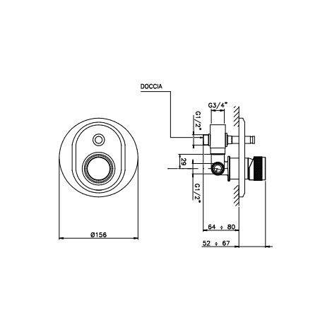 Nicolazzi new olympus miscelatore doccia con deviatore da incasso (1/2)