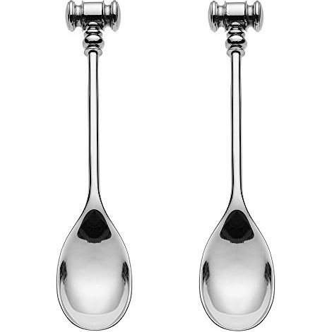 Alessi MW20S2 Dressed Cucchiaino a Martelletto, Acciaio Inossidabile 18/10/Resina Termoplastica, Set di 2 Pezzi, 2 Articoli (1/4)