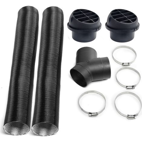 BEBUSINGOTO Zubehör für Diesel-Zusatzheizungen – 75-mm-Y-förmiger Schlauchsatz für Autoheizung, Heißluftauslass, Entlüftungsschlauch und Klemmen (1/5)
