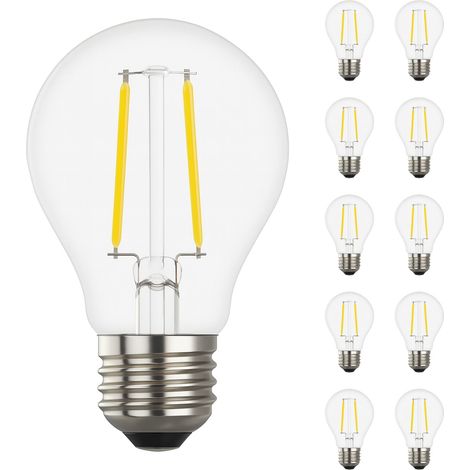 Lampadine LED Filamento E27 2W equivalente a 22W 3500K Luce Calda Vintage 10 Pezzi