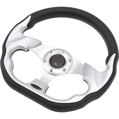 Volant de voiturette de golf universel 6 trous de 12,5 pouces pour E-Z-GO TXT et RXV (argenté) (1/5)