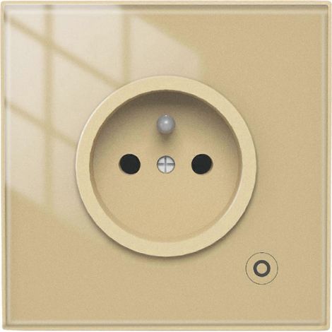 Prise Murale Standard UE/FR Compatible Tuya et Alexa - Contrôle Vocal - Connecteur Français Doré (1/4)