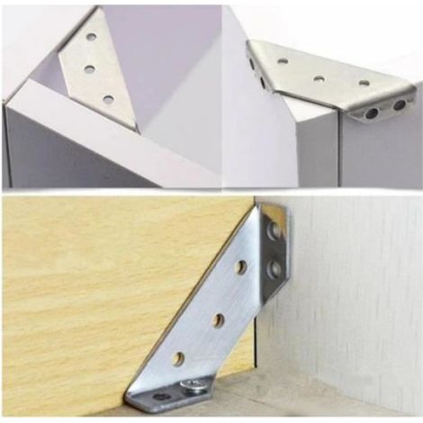 Connecteur d'angle universel en acier inoxydable pour meubles - Lot de 20 - Bonne stabilité (1/4)
