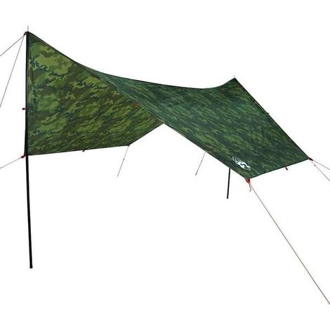 Bâche de camping imperméable à camouflage, 438 x 376 x 212 cm