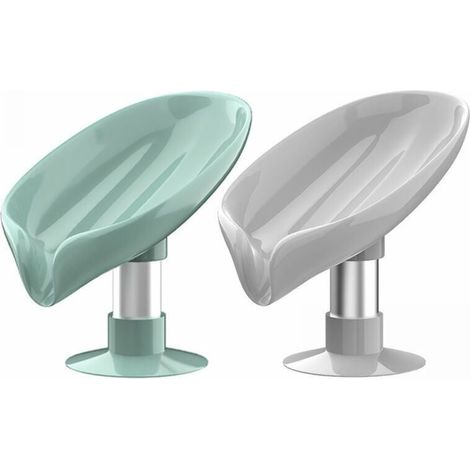Piece self-cleaning soap dish, easy-to-clean soap holder for shower, leaf-shaped soap dish with suction cup for bathroom and kitchen sink YMYNY