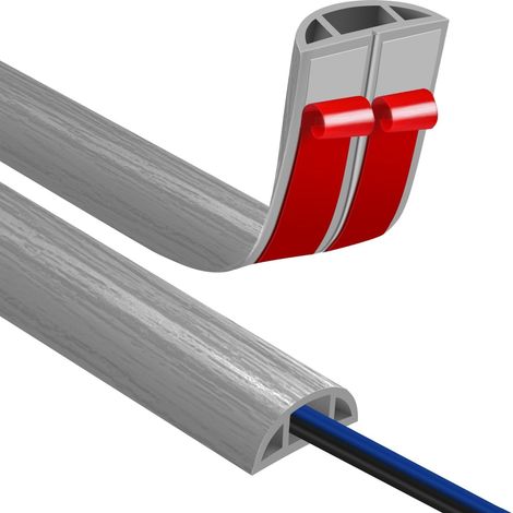 Passe Cable Sol 3M Goulotte Passe Cable Sol, Petit Canal de Cordons d'alimentation Flexible pour Le Bureau Protection des Fils Electriques et Prévention des Risques de Trébuchement (1/5)