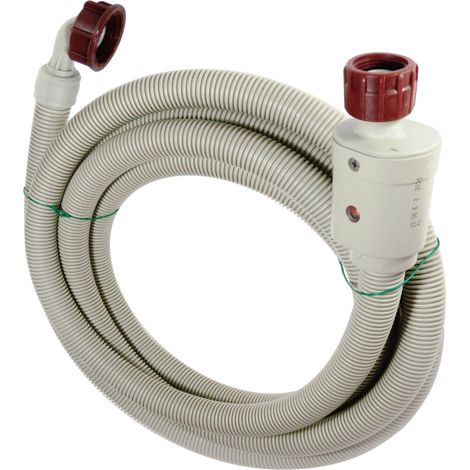 Tuyau d'alimentation pour lave-linge de 3,5 m avec système d'arrêt d'eau - 3/4" - tuyau d'alimentation Aquastop - tuyau d'alimentation en eau avec verrouillage d'eau - tuyau d'alimentation pour lave-v (1/5)