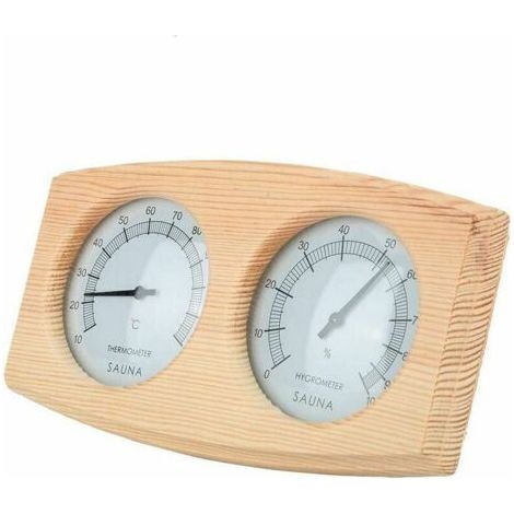 LaBlanc - Thermomètre Sauna en Bois, Sauna Thermomètre et Hygromètre 2 en 1 Sauna Thermo-hygromètre pour Sauna, Sauna Vapeur, Sauna Bio et Cabine Infrarouge (1/5)