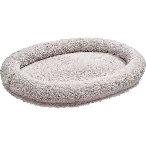 Coussin pour humains et grands chiens, 69x48 cm, mousse à mémoire de forme orthopédique, avec poche latérale, poignée et zip, housse amovible lavable en machine, gris. (1/5)
