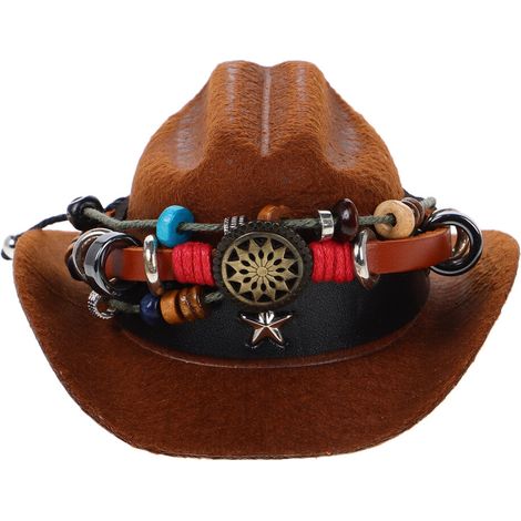 Set di 3 accessori per mini cappello da cowboy - Poliestere colorato