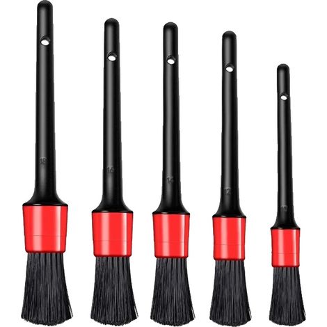 Kit di spazzole per la pulizia, spazzole di precisione di varie dimensioni, versatili per uso interno ed esterno, set da 5 pezzi. (1/2)