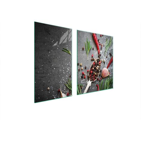 Glasplatte und Schneidebrett 100x52 Gewürze (1/5)