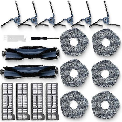 Pour Eufy X10 Pro Omni : brosses latérales principales, filtres HEPA, lingettes de nettoyage, pièces de rechange et accessoires. (1/4)