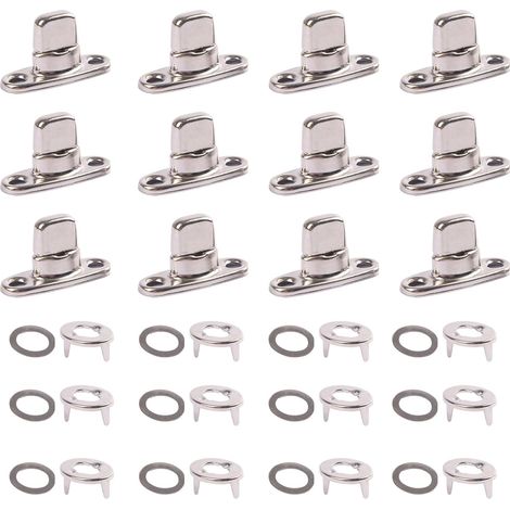 Lot de 12 fermetures rotatives en alliage de zinc 30 x 20 mm pour œillets ronds, bâche (1/5)