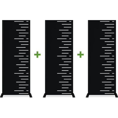 Lot de 3 panneaux décoratifs ARLBERG Noir H.160cm motifs côté droit (1/5)