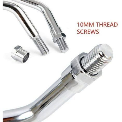 Rétroviseurs Moto - 10 mm - Pour Guidon Universel - Compatible Honda Suzuki Aprilia Scooter Cruiser - Lot De 2 (1/4)