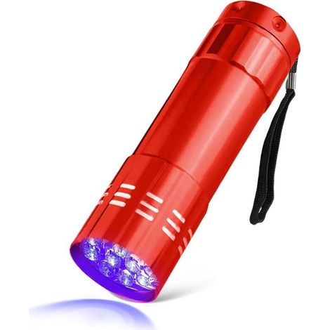 Lampe torche UV LED, alimentée par piles, lumière noire ultraviolette pour détecteur de taches d'urine d'animaux domestiques, argent, fluorescente, détection des taches d'hôtel et de salle de (1/4)