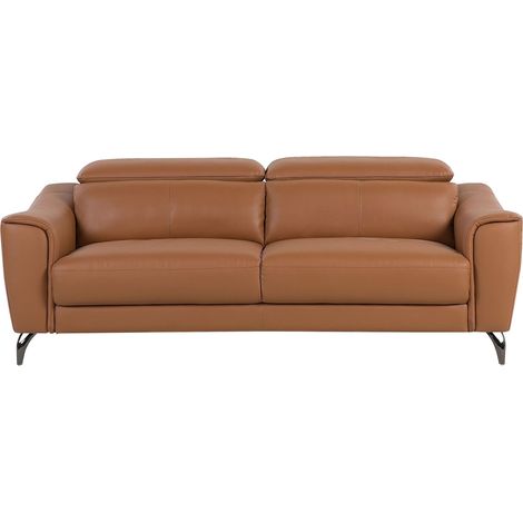 Sofa 3 Seater NARWIK Leather Golden Brown (1/5)