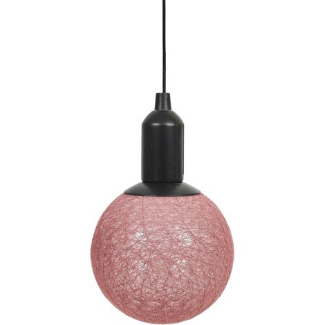 Lampe Suspension à Led "Boule" 30cm Rose (1/5)
