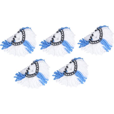 Lot de 5 têtes de balai en fibre de rechange pour balai rotatif Easywring (1/5)