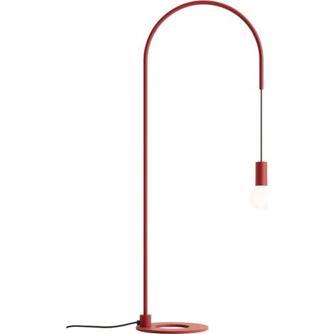 Zafferano - Lampada da Tavolo Filo con lampadina E27 max 60W inclusa, Orientabile 200°, H113 cm, Metallo Verniciato IP20 - Rossa (1/2)