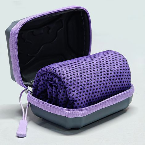 EVA-Kühlhandtuch 30 x 100 cm – Saugfähig, schnelltrocknend, sofortiger Kühleffekt – Fitness-Accessoire für Laufen, Yoga und Outdoor-Aktivitäten – Lila-x