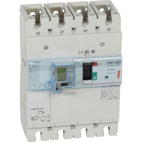 Disjoncteur magnétothermique différentiel DPX³250 pouvoir de coupure 36kA 400V - 4P - 160A - LEGRAND