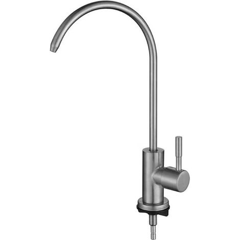 GROOFOO Robinet de cuisine 304 robinet de cuisine en acier inoxydable rotatif argent (1/5)