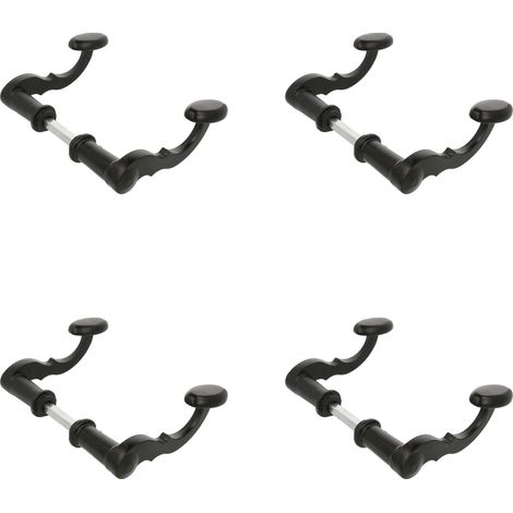 Lot de 4 jeux de 2 poignées décoratives pour portails, clôtures ou portes de jardin Mod.101SP - Rosace Ø19 mm - Poignée 110 mm - Carré 8 mm - Type fer forgé - En zamak finition noire (1/5)