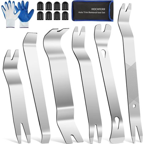 Métal 17 Pièces Outils pour Garnitures Outils Démontage Outillage Carrosserie pour Panneau Accessoires Porte Autoradio Tableau De Bord De Voiture (1/5)