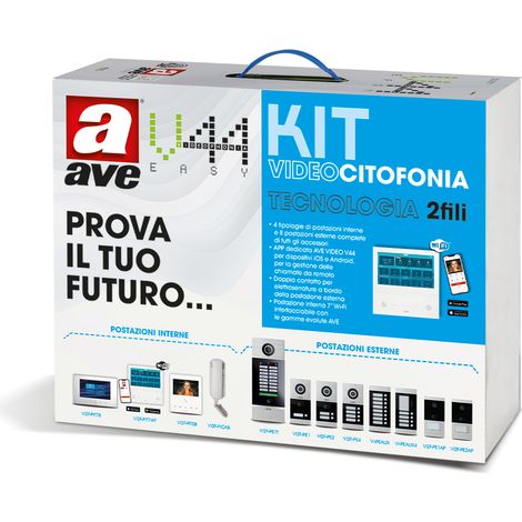 Kit monofamiliare 2 fili non espandibile monitor LCD 7" Wi-Fi Ave KV01-PIT7WFAP