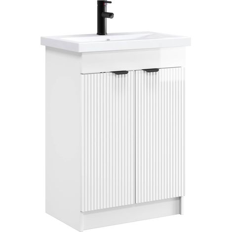 Bathroom Furniture Set High Gloss White 56 x 37.5 x 81 cm vidaXL