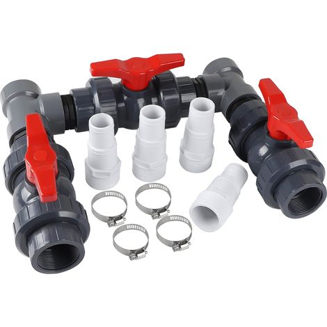 Ensemble de Bypass pour Piscine Pompe à Chaleur Kit de Raccordement pour Piscine Chauffage de Piscine Pompe à Chaleur Système de Chauffage Solaire pour Piscine Bypass (1/5)