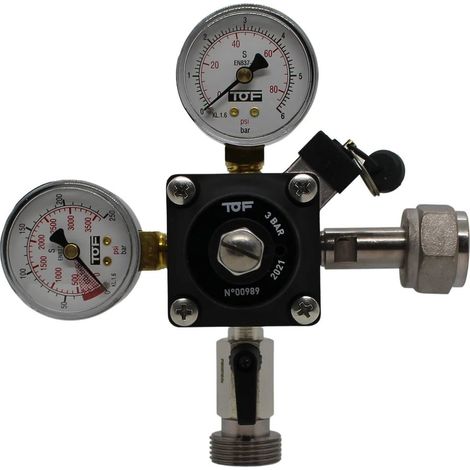 Reducteur de pression, régulateur de pression, détendeur - CO2 pour Tireuse a biere, 1-ligne, 3bar (1/5)