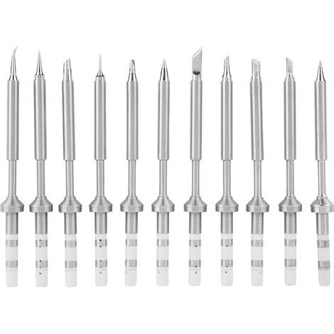 Remplacement de la Pointe du Fer à Souder TS100, Type Mini-stylo en Acier Inoxydable avec Conception Standardisée, Inoffensif pour les Humains (Jeu de 11 pannes de fer à souder