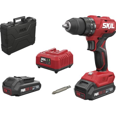 Perceuse à percussion sans fil 20V – Moteur sans charbon – Technologie Lithium-Ion – 3 fonctions : vissage, perçage, percussion – Skil