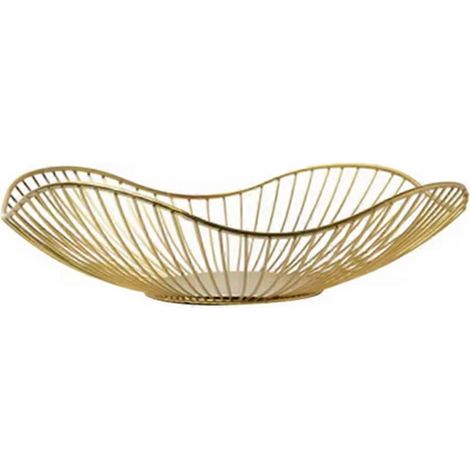 Obstkorb, Obstbehälter, Schale, Servierkorb, Brot- und Snackablage aus Eisen, Gold (1/5)