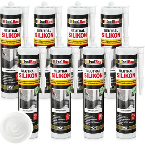 Neutralsilikon Naturstein Silikon Sanitär Marmor Inn/Auß 8 x 300ml Transparent (1/5)