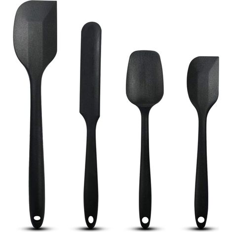 Lntyq 4 pcs Spatules professionnelles en silicone, spatules de cuisine différentes tailles. Cuillère spatules pour pâtisseries. Set spatule pour gâteaux. Léchoirs en silicone, convient au lave-vaissel