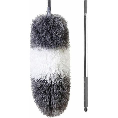 Plumeau Télescopique, Plumeau Toile D'araignée Poussière, Tete de Loup 250CM Tête Pliable Lavable (1/5)