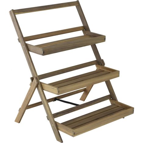 PROLOISIRS Étagère pliante - 3 étages - Acacia FSC 100%