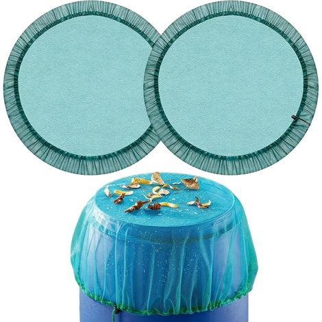 2 Pièces Ajustable Citerne de Pluie, Housse pour Tonneau de Pluie Ronde avec Cordon de Serrage, Filet pour Récupérateur d'Eau de Pluie, Les Moustiques et Les Insectes (60 cm) (1/5)