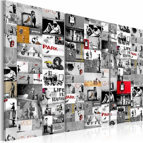 Tableau street art banksy III - 120 x 80 cm (1/4)