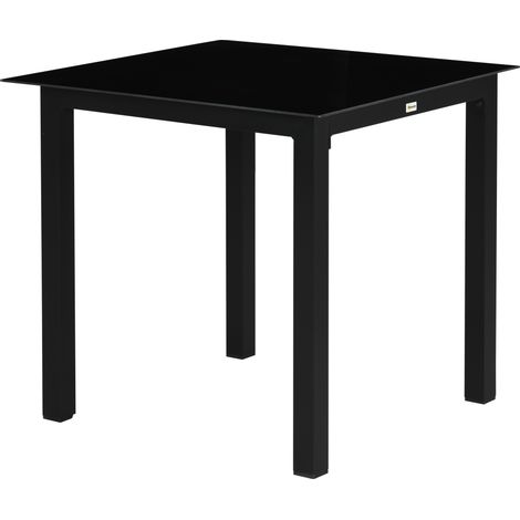 Table de jardin 80x80x74 cm noire - résistante aux intempéries, table d'extérieur pour salon de jardin (1/5)
